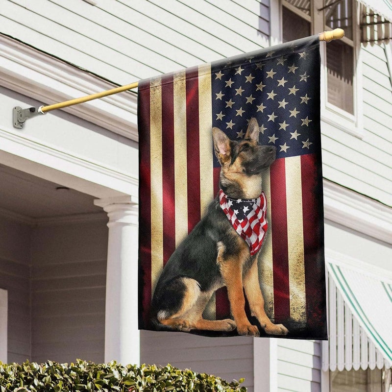 FLAGWIX German Shepherd Dogs Double Sided Flag - Patriot American Dog Flags - Decorations For Home, Outside, Patriotic House Flag 30x40 Heavy Duty Canvas, Decorative Indoor Outdoor Flag - Image 1